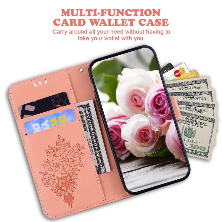 For iPhone 15 Pro Butterfly Rose Embossed Leather Phone Case(Pink) - HoMEdemic™ 