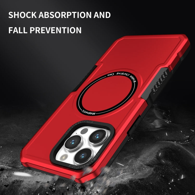 For iPhone 15 Pro Shockproof Armor MagSafe Phone Case(Red) - HoMEdemic™ 