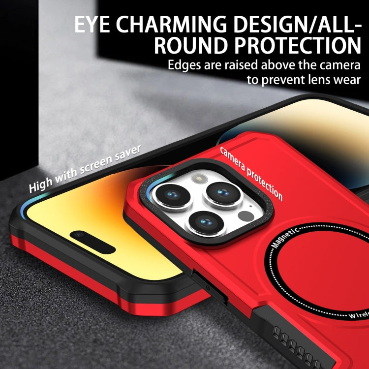 For iPhone 15 Pro Shockproof Armor MagSafe Phone Case(Red) - HoMEdemic™ 