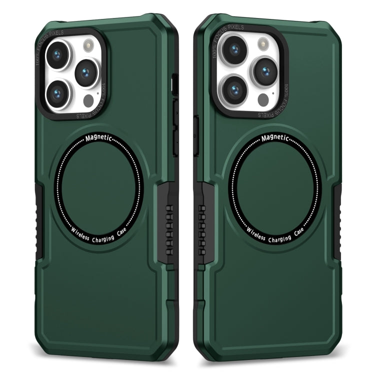 For iPhone 15 Pro Shockproof Armor MagSafe Phone Case(Dark Green) - HoMEdemic™ 