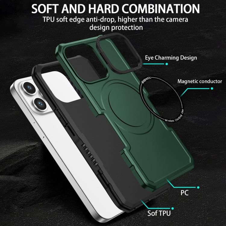 For iPhone 15 Pro Shockproof Armor MagSafe Phone Case(Dark Green) - HoMEdemic™ 