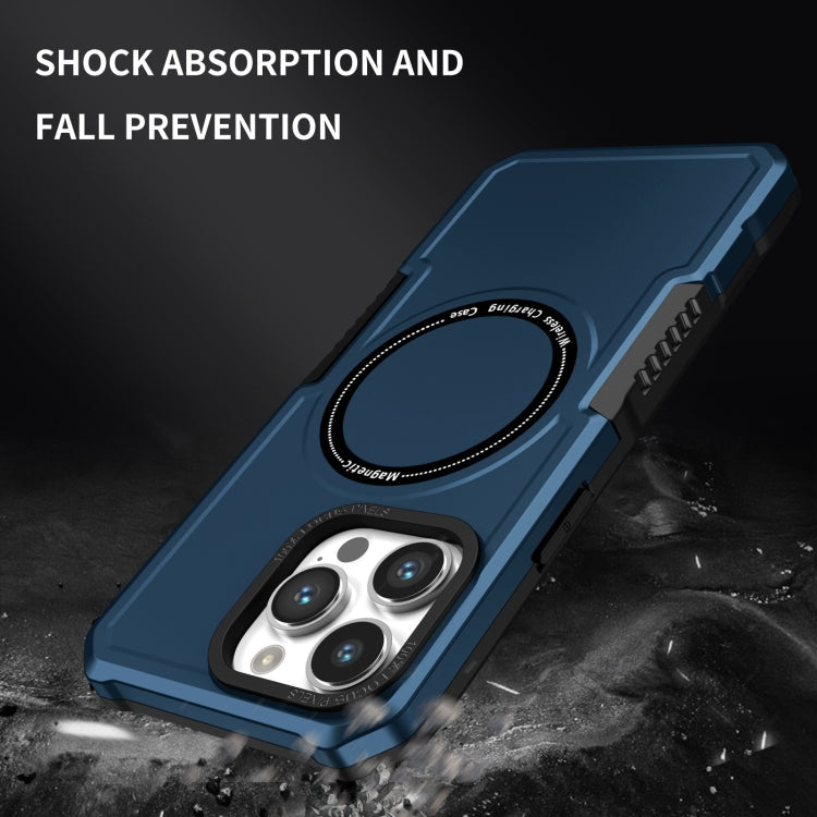 For iPhone 15 Pro Shockproof Armor MagSafe Phone Case(Dark Blue) - HoMEdemic™ 