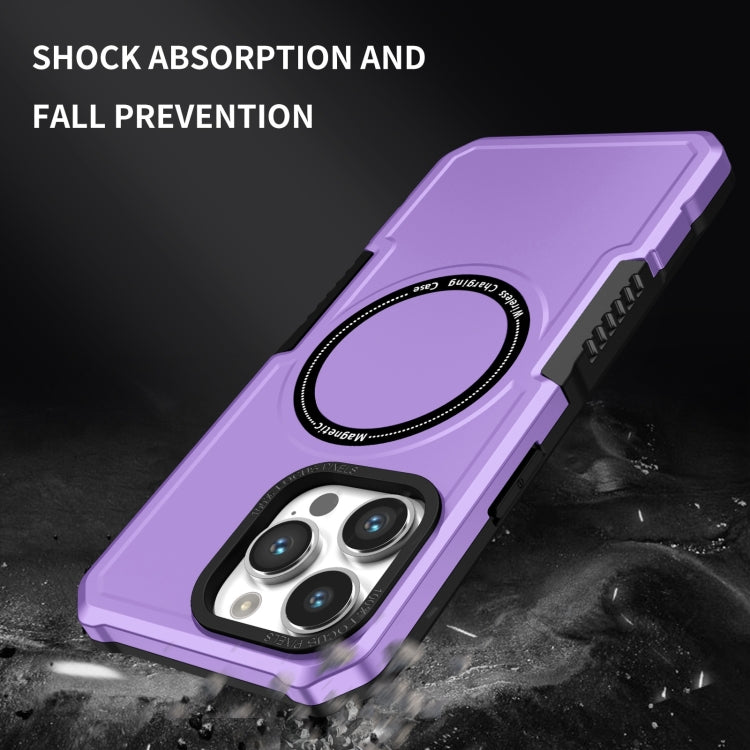 For iPhone 15 Pro Shockproof Armor MagSafe Phone Case(Purple) - HoMEdemic™ 