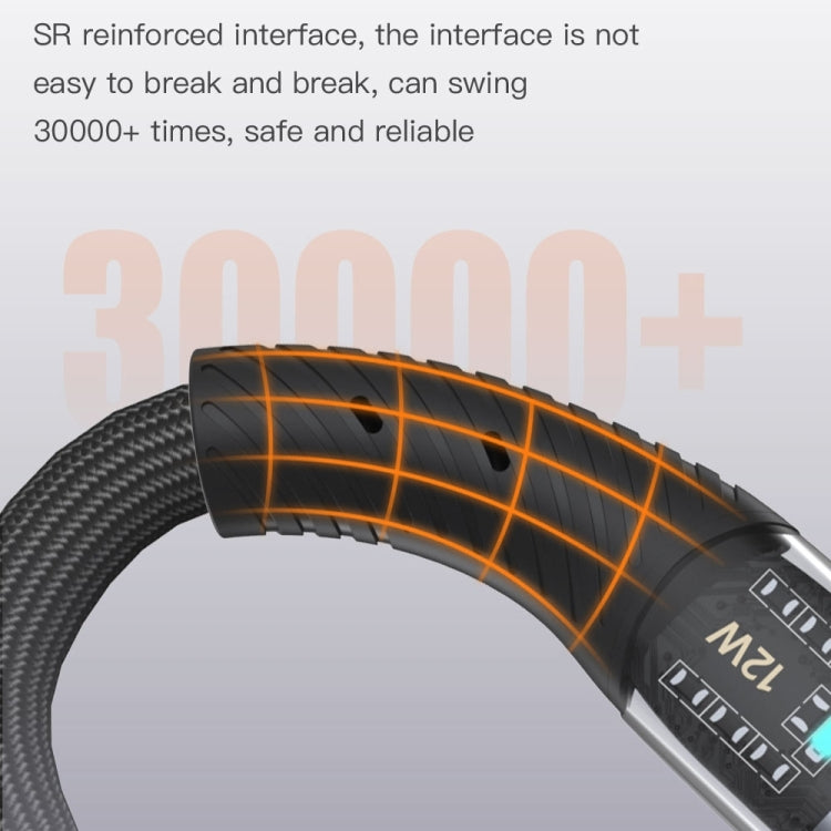 TOTU CB-8-L 12W USB to 8 Pin Transparent Braided Data Cable, Length: 1.5m - HoMEdemic™ 