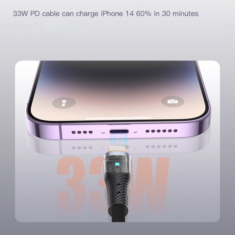 TOTU CB-8-L 12W USB to 8 Pin Transparent Braided Data Cable, Length: 1.5m - HoMEdemic™ 