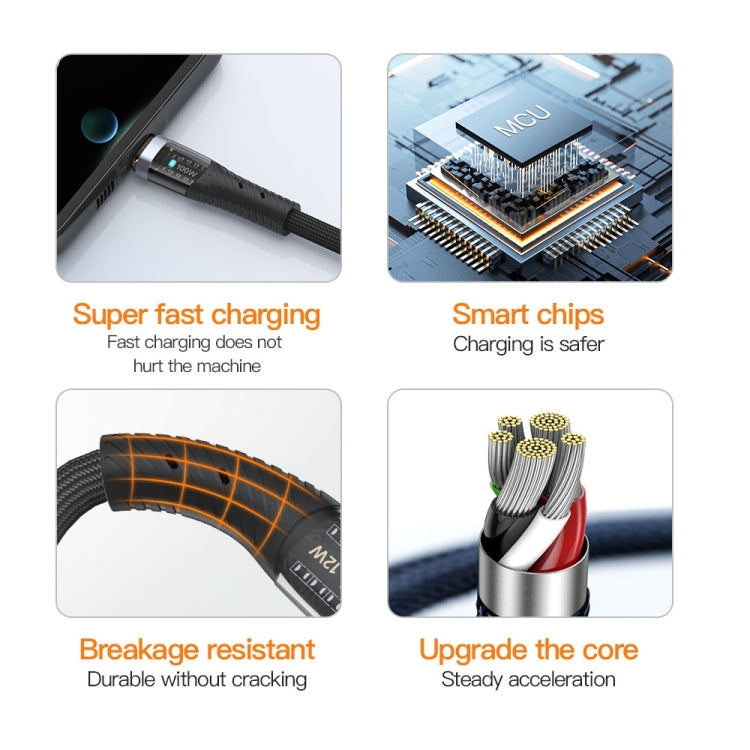 TOTU CB-8-L 12W USB to 8 Pin Transparent Braided Data Cable, Length: 1.5m - HoMEdemic™ 