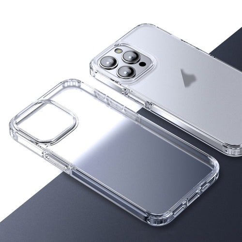 For iPhone 15 Pro Max Ice-Crystal Matte TPU Hard PC Phone Case(Transparent) - HoMEdemic™ 