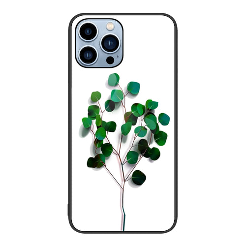 For iPhone 15 Pro Max Colorful Painted Glass Phone Case(Sapling) - HoMEdemic™ 