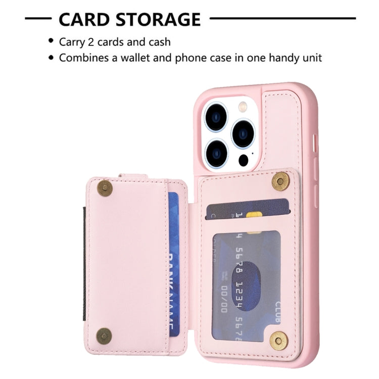 For iPhone 15 Pro BF27 Metal Ring Card Bag Holder Phone Case(Pink) - HoMEdemic™ 