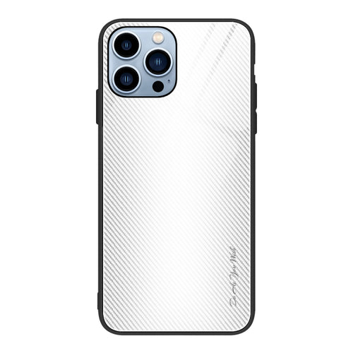 For iPhone 15 Pro Max Texture Gradient Glass TPU Phone Case(White) - HoMEdemic™ 