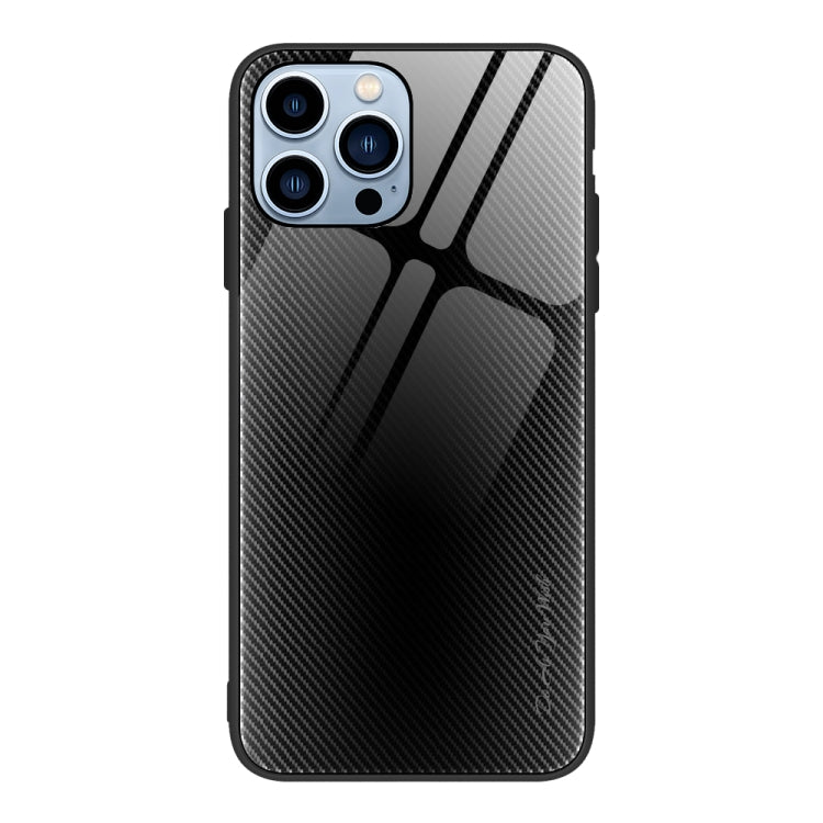 For iPhone 15 Pro Texture Gradient Glass TPU Phone Case(Black) - HoMEdemic™ 