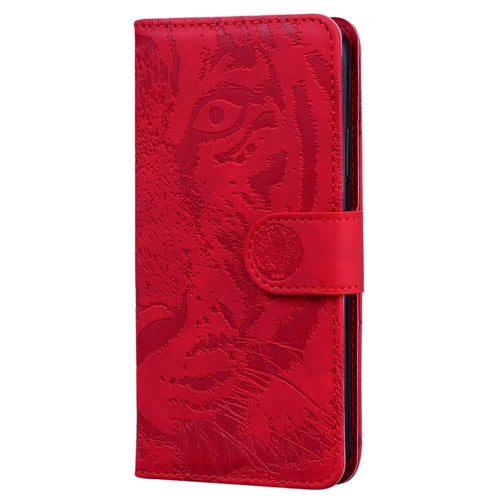 For iPhone 15 Pro Max Tiger Embossing Pattern Leather Phone Case(Red) - HoMEdemic™ 