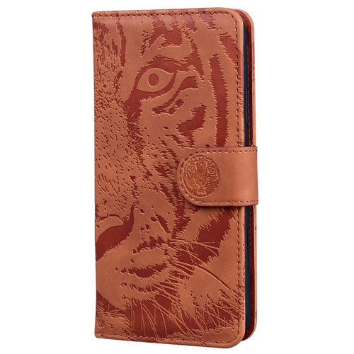 For iPhone 15 Pro Max Tiger Embossing Pattern Leather Phone Case(Brown) - HoMEdemic™ 