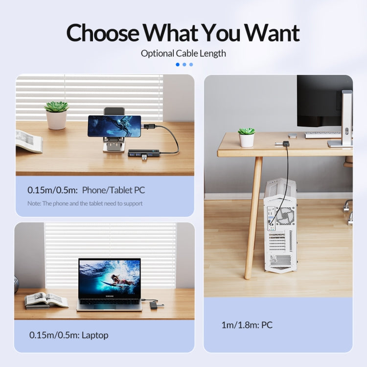 ORICO PAPW4A-U3 4 in 1 USB to USB Multi-function Docking Station HUB Adapter(Black) - HoMEdemic™ 