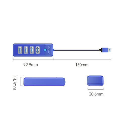 ORICO PW4U-C3 4 in 1 USB to USB Multifunctional Docking Station HUB Adapter (Blue) - HoMEdemic™ 