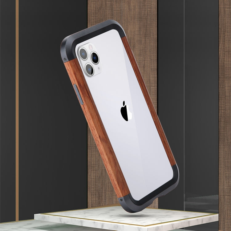 For iPhone 11 Pro R-JUST Metal + Wood Frame Protective Case - HoMEdemic™ 