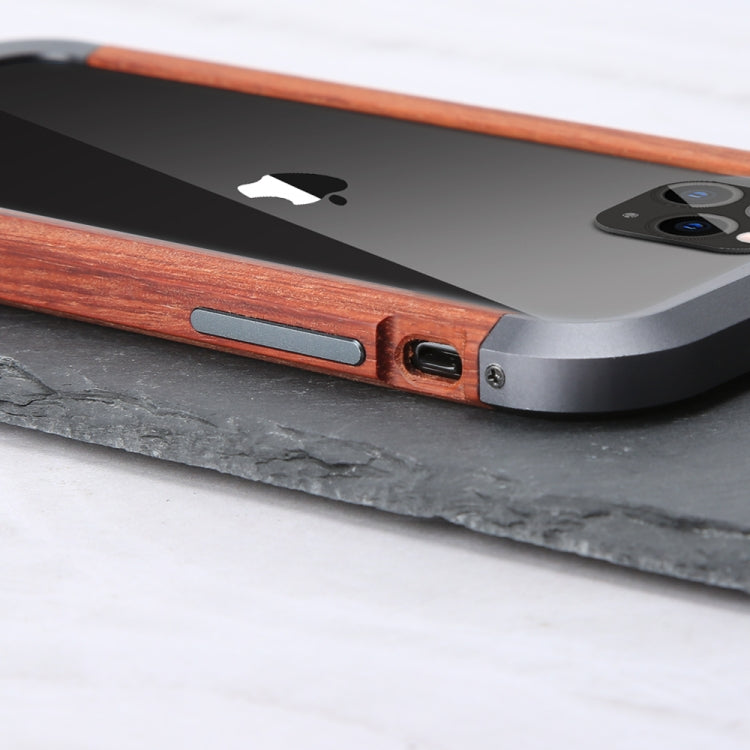 For iPhone 11 Pro R-JUST Metal + Wood Frame Protective Case - HoMEdemic™ 