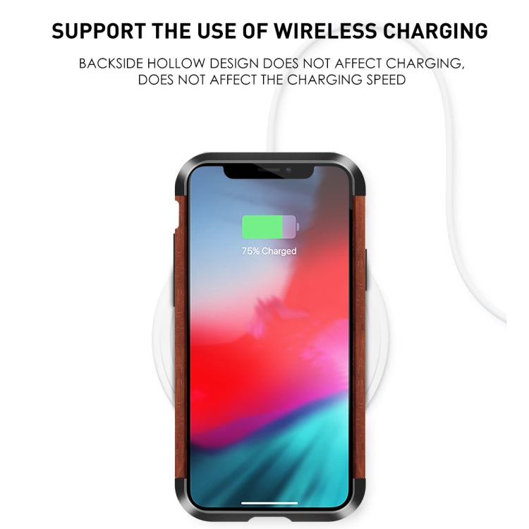For iPhone 11 Pro Max R-JUST Metal + Wood Frame Protective Case - HoMEdemic™ 