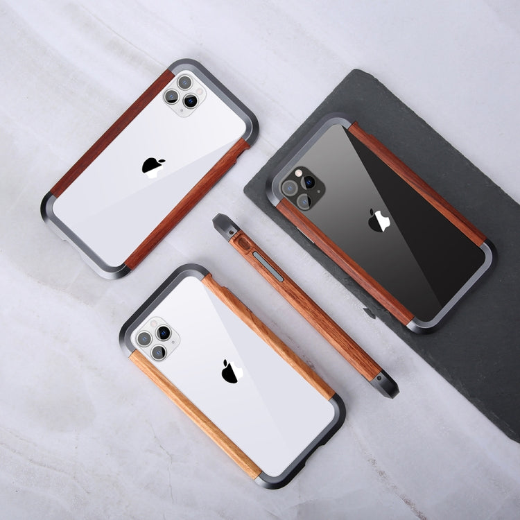For iPhone 11 Pro Max R-JUST Metal + Wood Frame Protective Case - HoMEdemic™ 