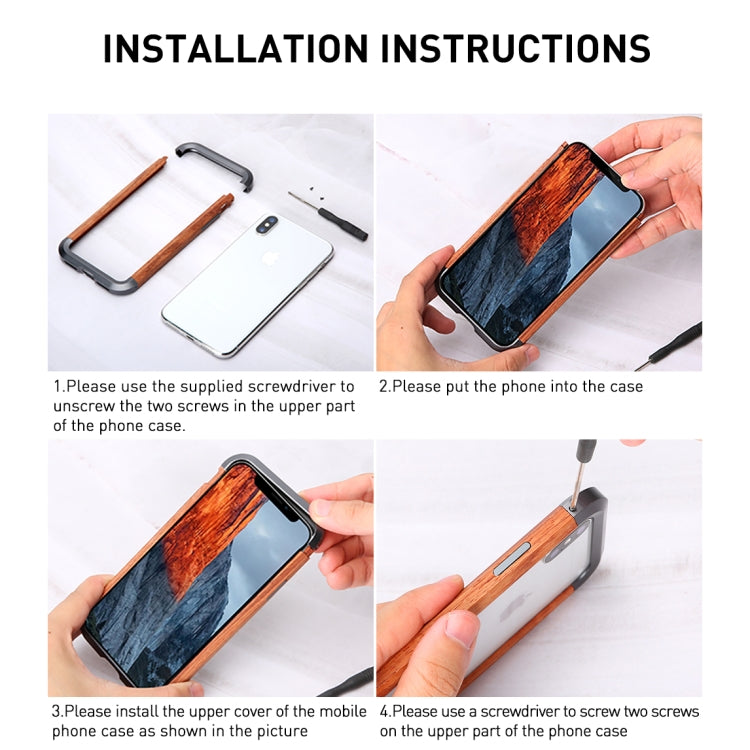 For iPhone 11 Pro Max R-JUST Metal + Wood Frame Protective Case - HoMEdemic™ 