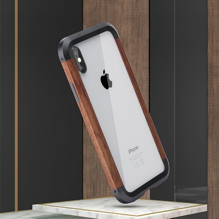 For iPhone XS Max R-JUST Metal + Wood Frame Protective Case - HoMEdemic™ 