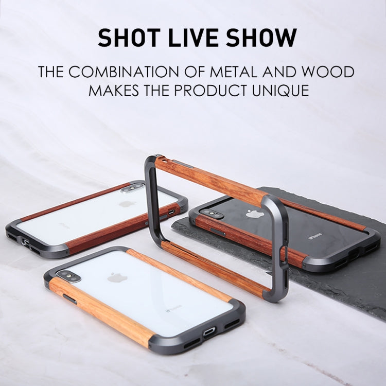 For iPhone XS Max R-JUST Metal + Wood Frame Protective Case - HoMEdemic™ 