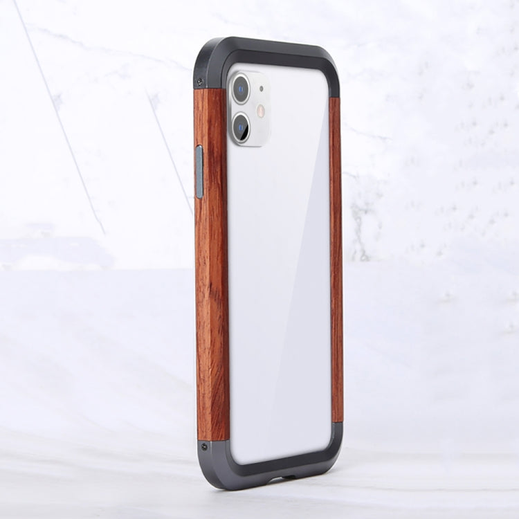 For iPhone XR R-JUST Metal + Wood Frame Protective Case - HoMEdemic™ 