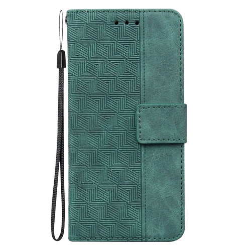 For iPhone 15 Pro Max Geometric Embossed Leather Phone Case(Green) - HoMEdemic™ 