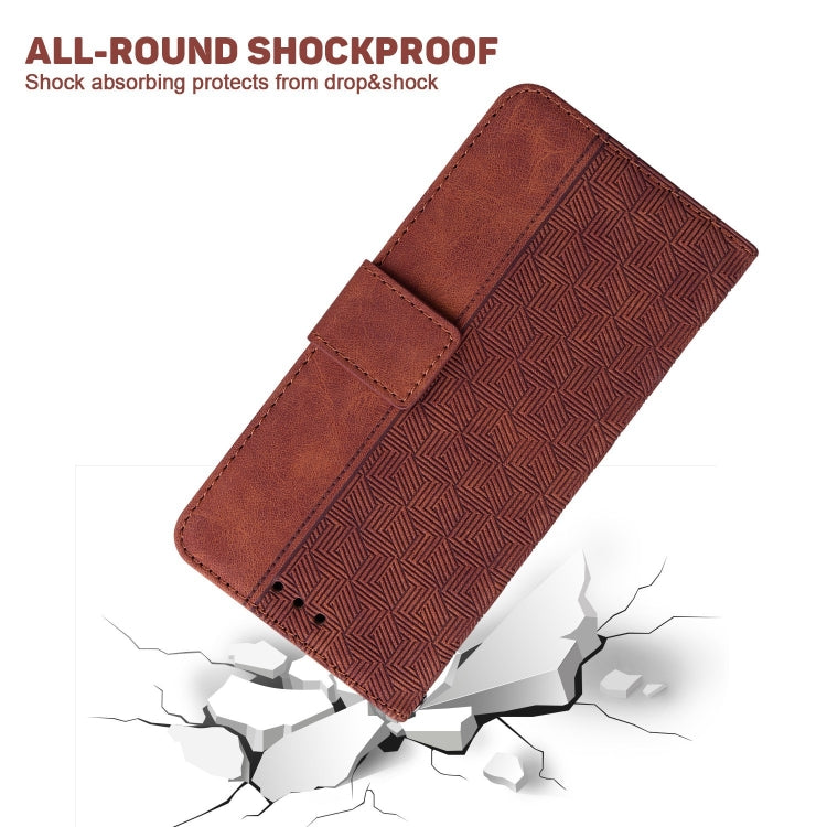 For iPhone 15 Pro Geometric Embossed Leather Phone Case(Brown) - HoMEdemic™ 