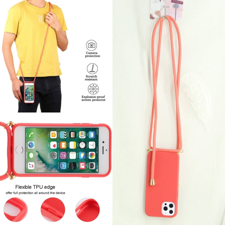 For iPhone 15 Pro Wheat Straw TPU Shockproof Phone Case with Neck Lanyard(Red) - HoMEdemic™ 