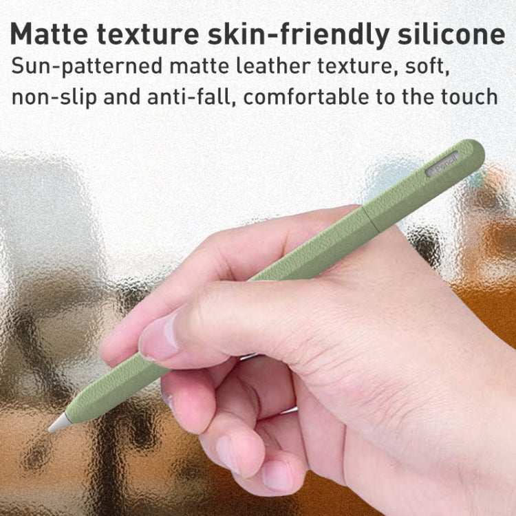 For Apple Pencil 2 LOVE MEI Frosted Leather Texture Silicone Protective Pen Case(Black) - HoMEdemic™ 