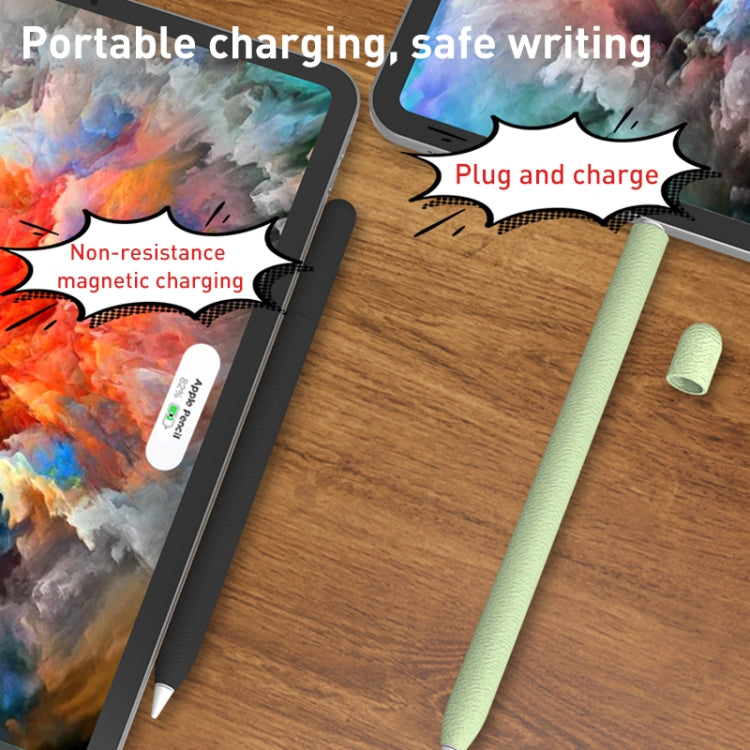 For Apple Pencil 1 LOVE MEI Frosted Leather Texture Silicone Protective Pen Case(Blue) - HoMEdemic™ 