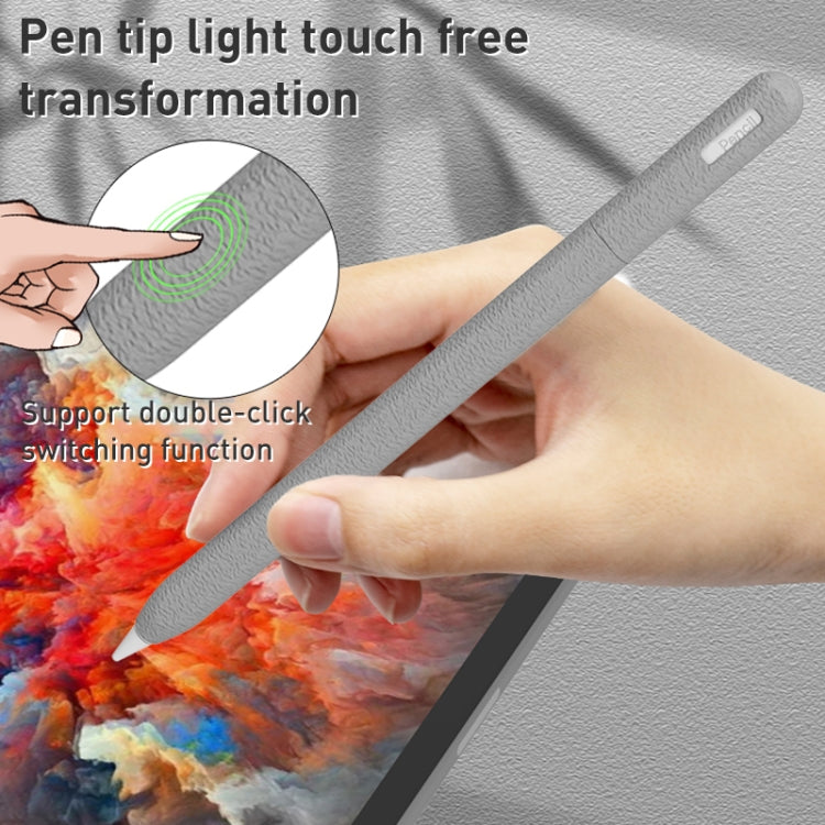 For Apple Pencil 1 LOVE MEI Frosted Leather Texture Silicone Protective Pen Case(Blue) - HoMEdemic™ 