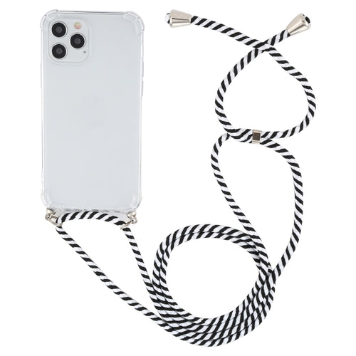 For iPhone 15 Pro Max Four-Corner Shockproof Transparent TPU Case with Lanyard(Zebra) - HoMEdemic™ 