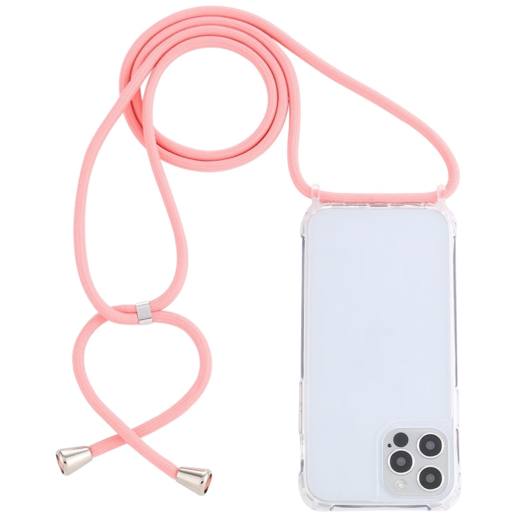For iPhone 15 Pro Transparent Acrylic Airbag Shockproof Phone Protective Case with Lanyard(Pink) - HoMEdemic™ 