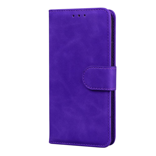 For iPhone 15 Pro Max Skin Feel Pure Color Flip Leather Phone Case(Purple) - HoMEdemic™ 