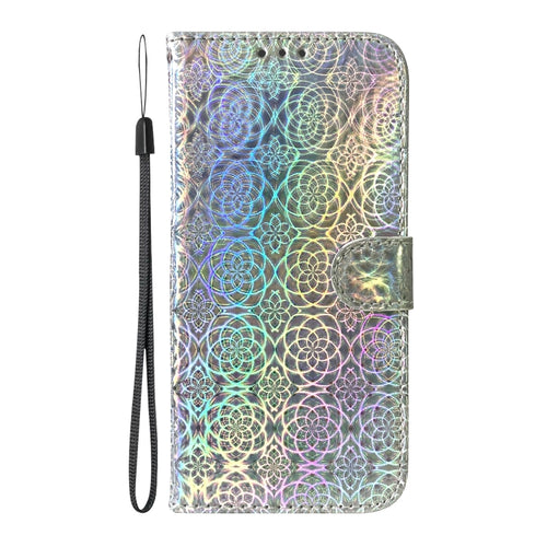 For iPhone 15 Pro Max Colorful Magnetic Buckle Leather Phone Case(Silver) - HoMEdemic™ 