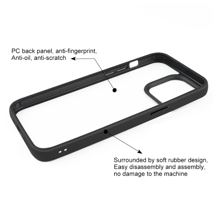 For iPhone 15 Pro Frosted TPU + Transparent PC Phone Case(Black) - HoMEdemic™ 