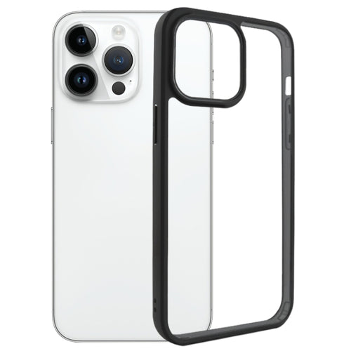 For iPhone 15 Pro Max Frosted TPU + Transparent PC Phone Case(Black) - HoMEdemic™ 