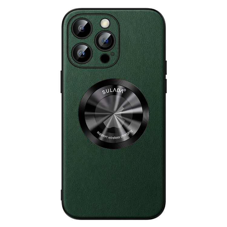 For iPhone 14 Pro SULADA Microfiber Leather MagSafe Magnetic Phone Case(Green) - HoMEdemic™ 