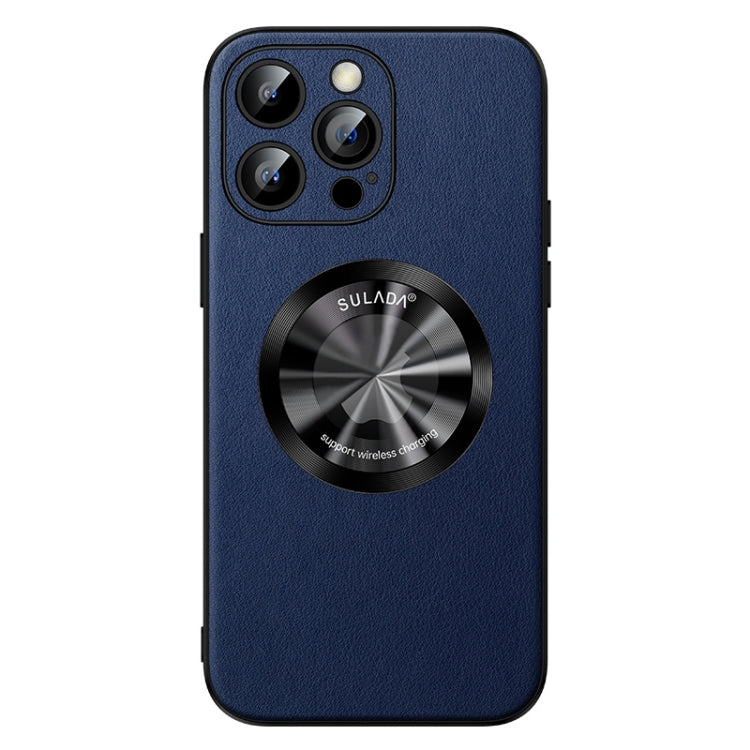 For iPhone 12 Pro Max SULADA Microfiber Leather MagSafe Magnetic Phone Case(Blue) - HoMEdemic™ 