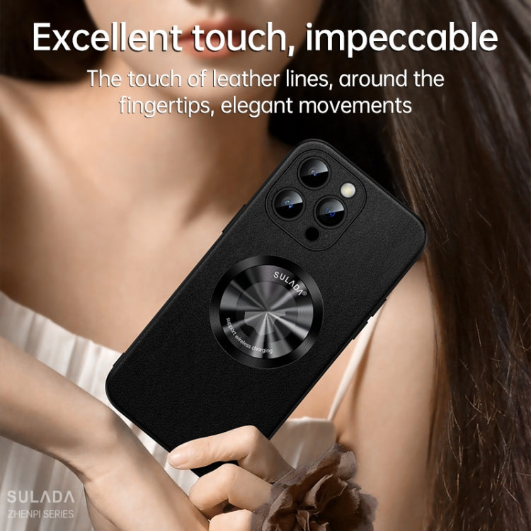 For iPhone 12 SULADA Microfiber Leather MagSafe Magnetic Phone Case(Black) - HoMEdemic™ 