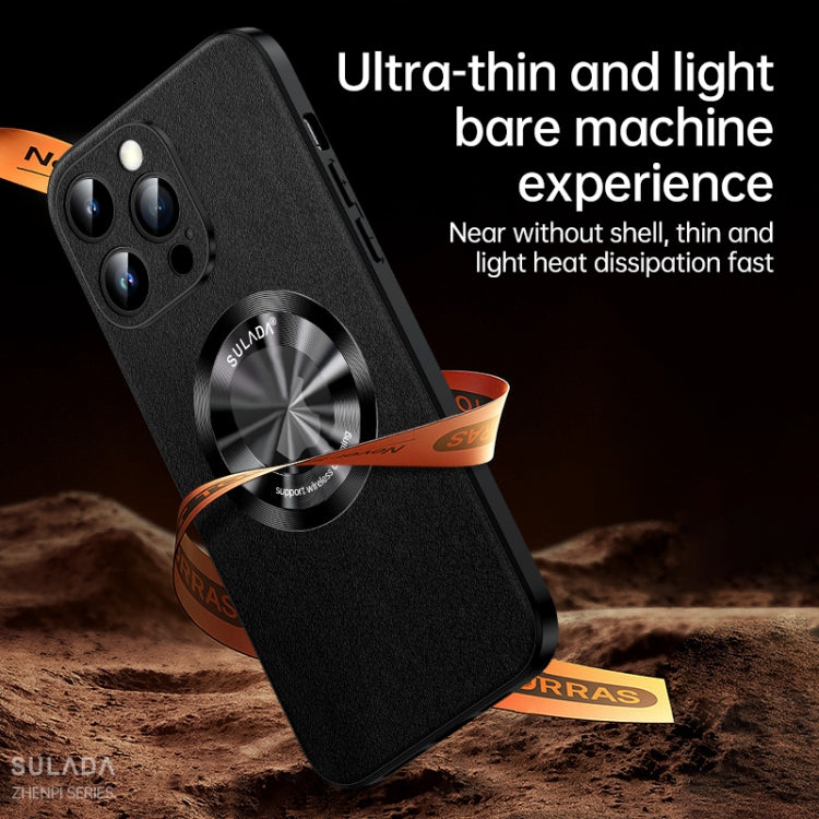 For iPhone 15 SULADA Microfiber Leather MagSafe Magnetic Phone Case(Brown) - HoMEdemic™ 