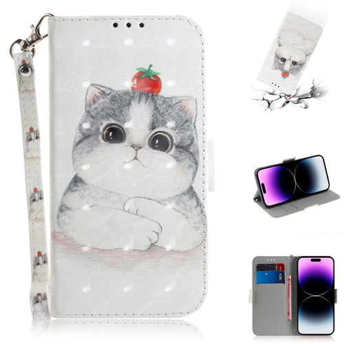 For iPhone 15 Pro Max 3D Colored Horizontal Flip Leather Phone Case(Cute Cat) - HoMEdemic™ 