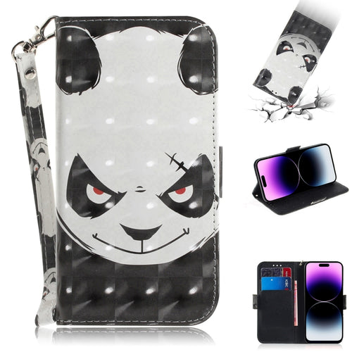 For iPhone 15 Pro Max 3D Colored Horizontal Flip Leather Phone Case(Angry Bear) - HoMEdemic™ 