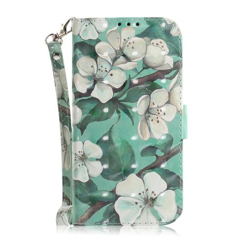 For iPhone 15 Pro Max 3D Colored Horizontal Flip Leather Phone Case(Watercolor Flower) - HoMEdemic™ 