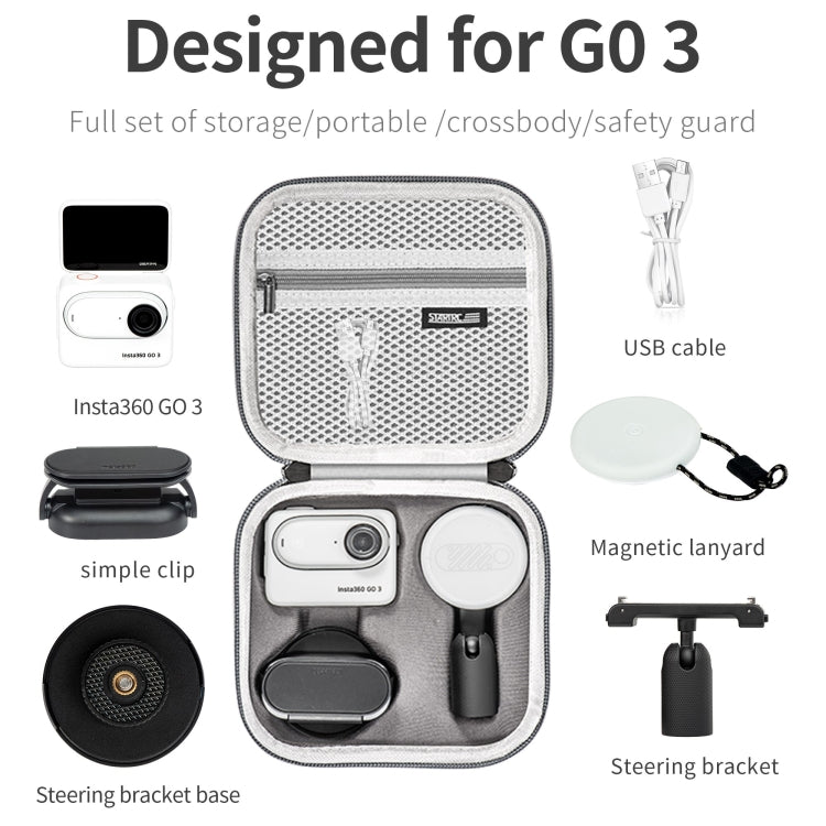 For Insta360 GO 3 / GO 3S STARTRC Portable PU Storage Box Case(Grey) - HoMEdemic™ 