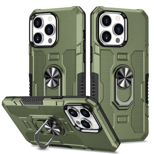 For iPhone 15 Pro Max Ring Holder Armor Hybrid Phone Case(Green) - HoMEdemic™ 