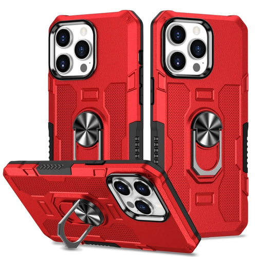 For iPhone 15 Pro Max Ring Holder Armor Hybrid Phone Case(Red) - HoMEdemic™ 