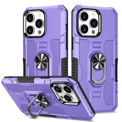 For iPhone 15 Pro Max Ring Holder Armor Hybrid Phone Case(Purple) - HoMEdemic™ 